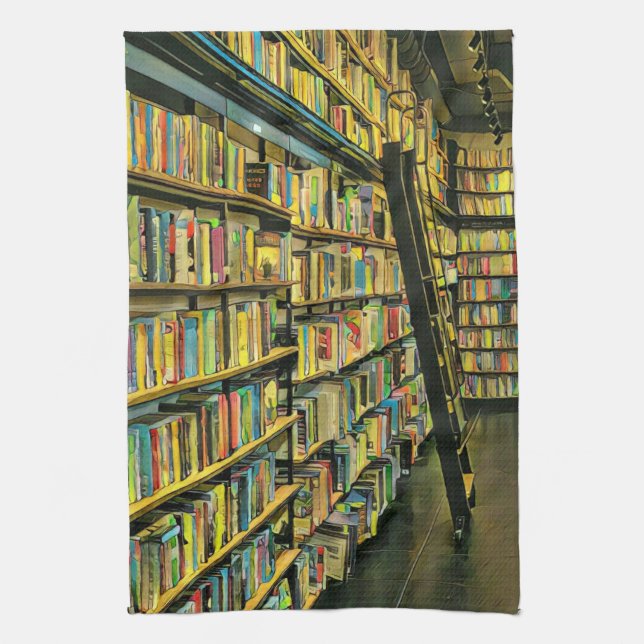 Book lover gift kitchen towel (Vertical)