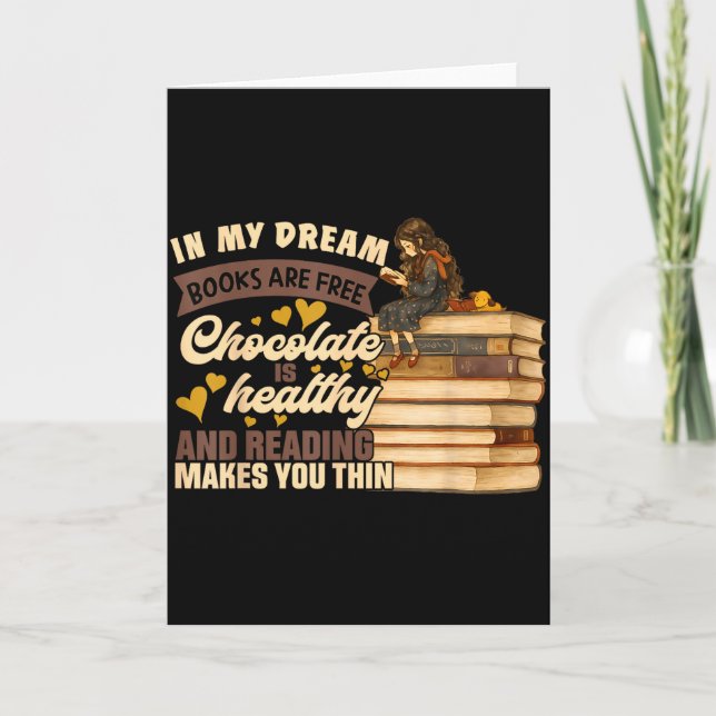 Book Lover Gift Reading Gift Sweet Chocolate Lover Card (Front)