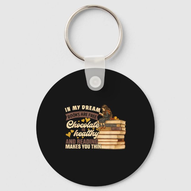Book Lover Gift Reading Gift Sweet Chocolate Lover Keychain (Front)