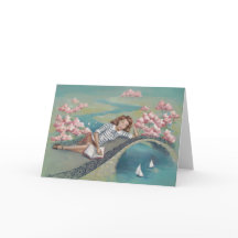 Book Lover Girl Art Card