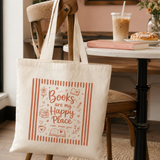 Book Lover Happy Place Reader Tote Bag