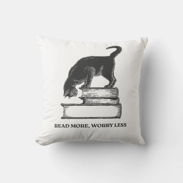 Book Lover Inspirational Quote Tee Throw Pillow (Front)