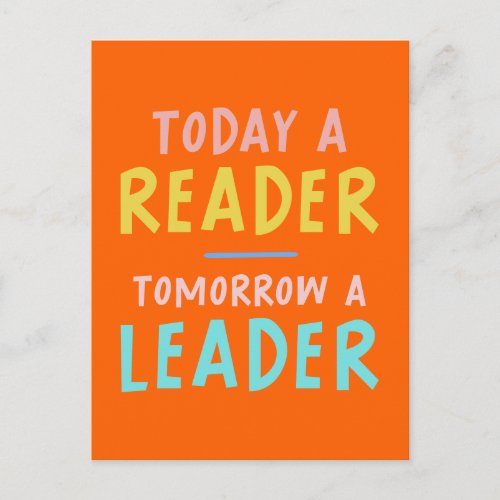 Book Lover Inspirational Reading Quote for Kids Postcard