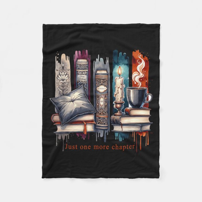 Book Lover, Just One More Chapter Funny Gift Men,  Fleece Blanket (Front)