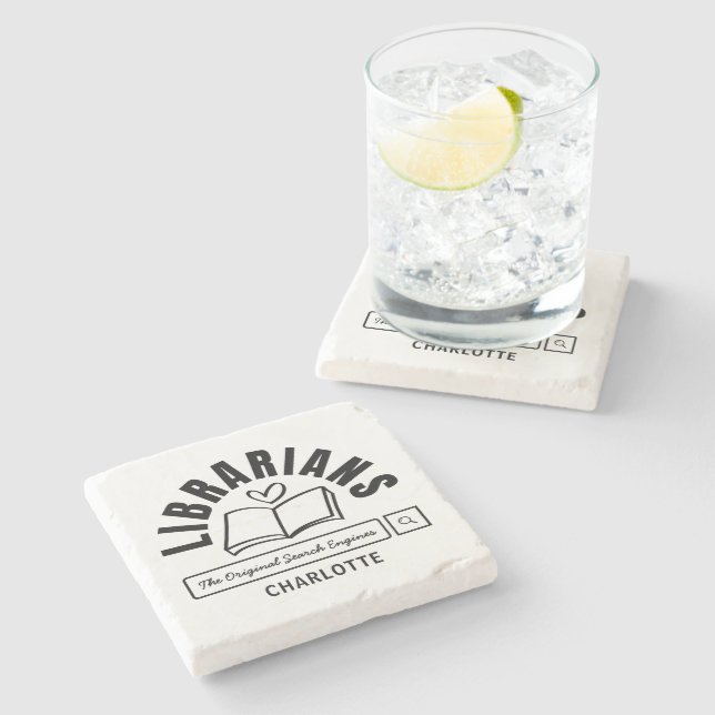 Book Lover Librarian Appreciation Gift Stone Coaster (Side)