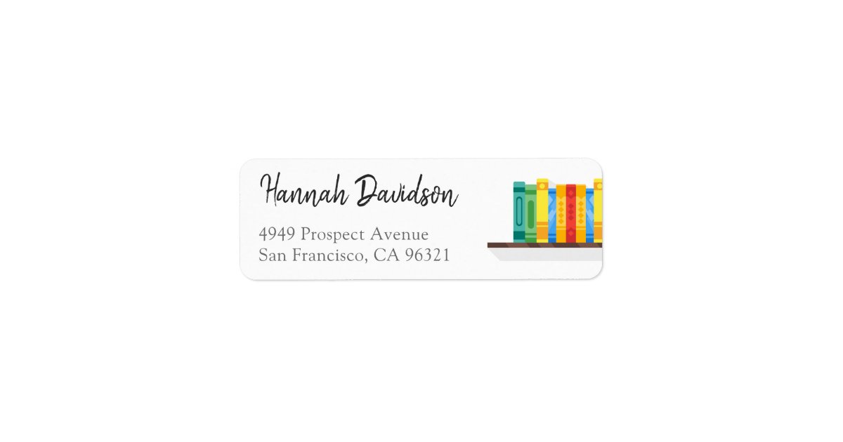 Book Lover Librarian Bibliophile Return Address Label | Zazzle