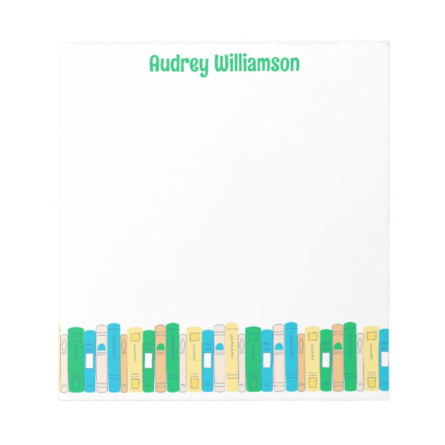 Book lover librarian name notepad (Front)