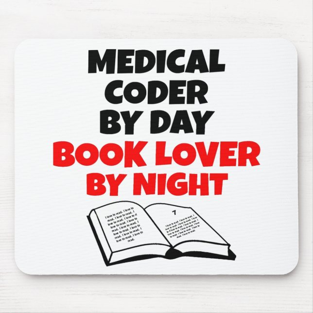 Book Lover Medical Coder Mouse Pad (Front)