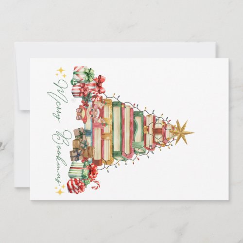 Book Lover Merry Bookmas Christmas Holiday Card