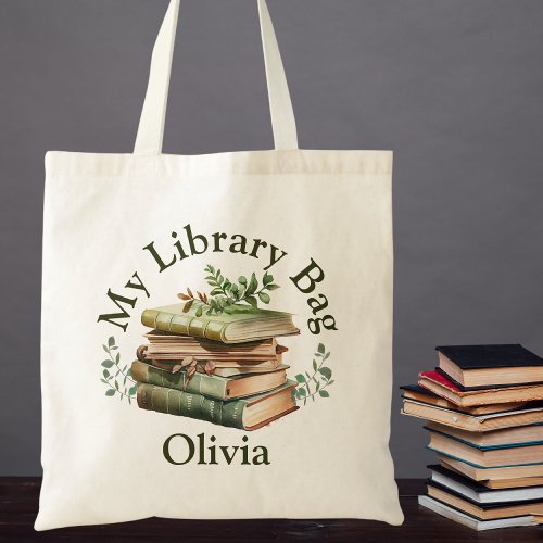 Book Lover My Library Bag Personalized Tote Bag