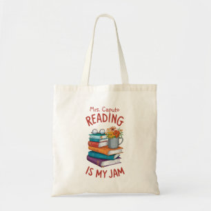 Book Lover Personalized Reading is my Jam Tote Bag