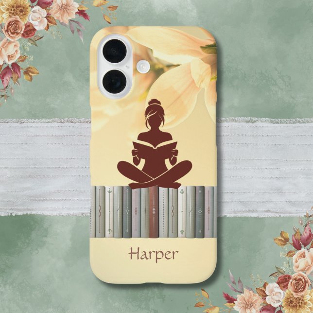Book Lover Phone Case Elegant Yellow (Personalized Book Lover Phone Case Elegant Yellow)