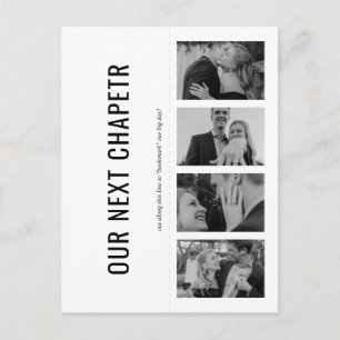 Book Lover Photo Strip Bookmark B&W Save the Date Invitation Postcard