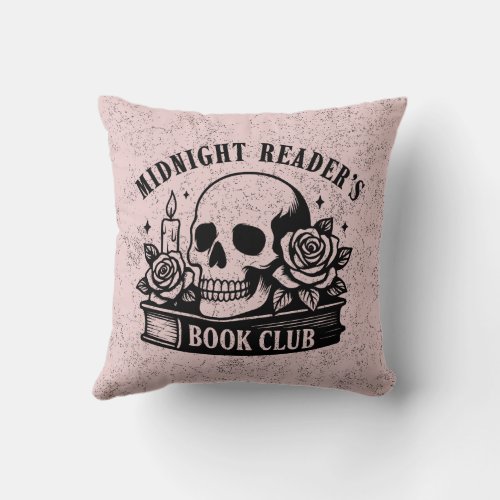 Book Lover Quote For Readers Skull Throw Pillow