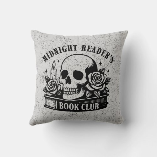 Book Lover Quote For Readers Skull Throw Pillow