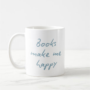 Book Lover Quote Handwritten Blue Script Coffee Mug