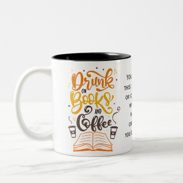 Book Lover, Reader, Gift for Booknerd Two-Tone Coffee Mug (Left)