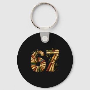 Book lover reading bookish book club librarian 67 keychain