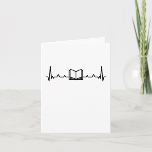 Book Lover Reading Fan Heartbeat Gifts Note Card