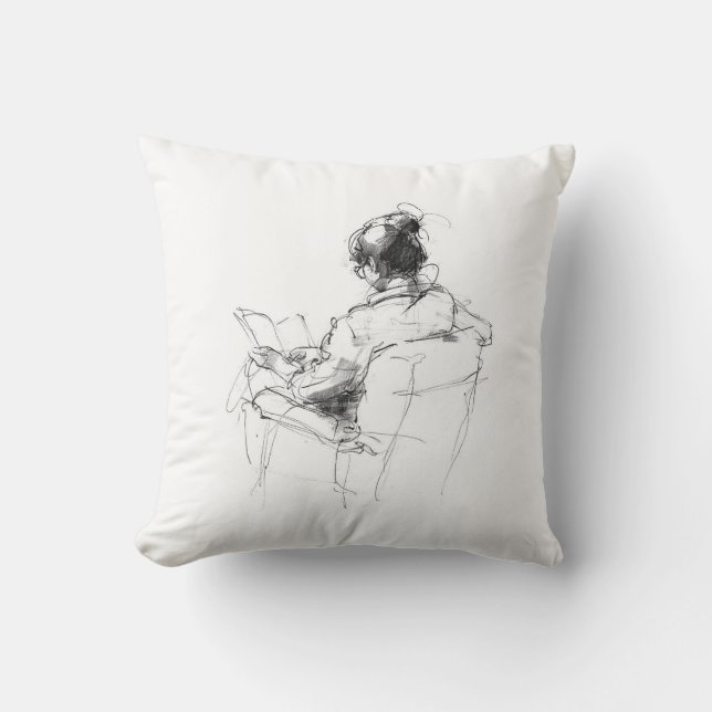 Book Lover Reading Moment – Cozy Reader Throw Pillow (Front)