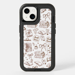 Book Lover Reading Pattern Cute Books, Bows, Cof OtterBox iPhone 14 Case