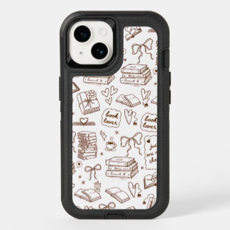 Book Lover Reading Pattern | Cute Books, Bows, Cof OtterBox iPhone 14 Case