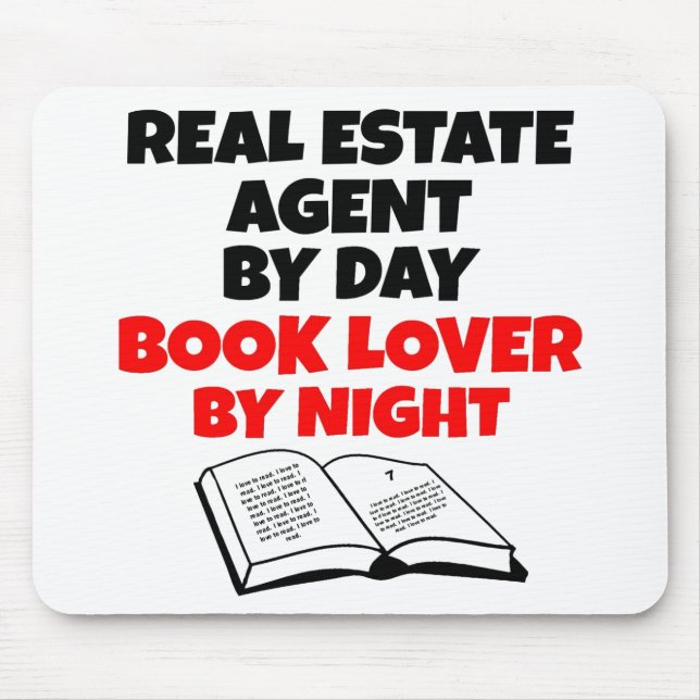 Book Lover Real Estate Agent Mouse Pad (Front)