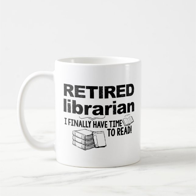 Book Lover Retired School Librarian Gifts Mug (Left)