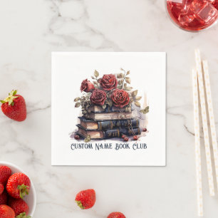Book Lover Roses, Custom Book Club Napkins