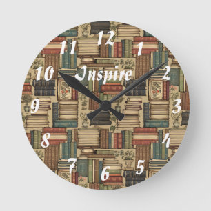 Book Lover Round Clock