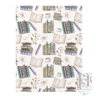 Book Lover Scrapbook Paper in White