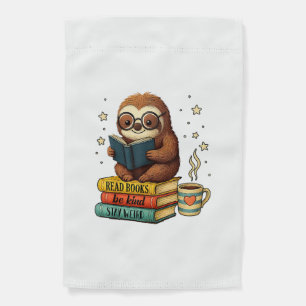 Book Lover Sloth Reading Bookish Library Read Book Garden Flag