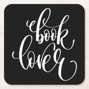 Book Lover Square Paper Coaster