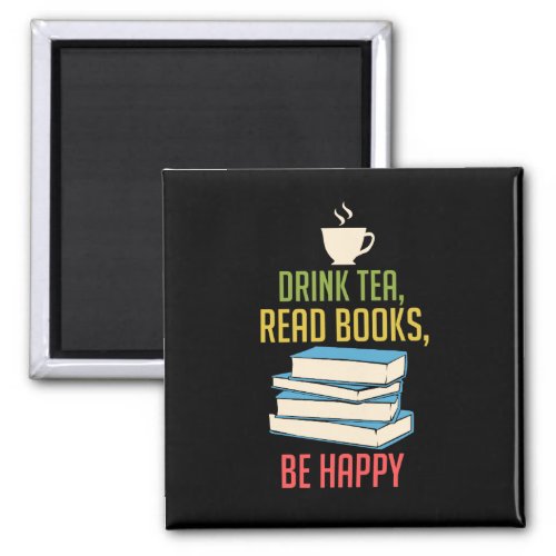 Book Lover _ Tea Books Happy Magnet