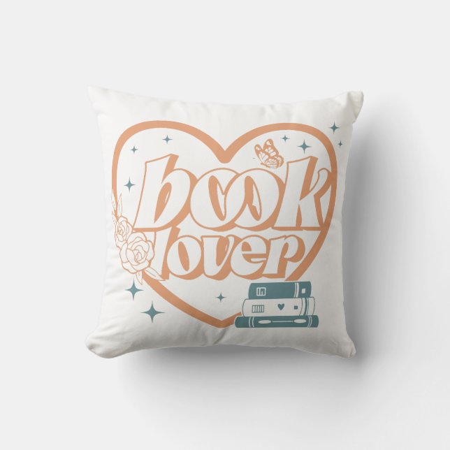 Book Lover Throw Pillow (Front)