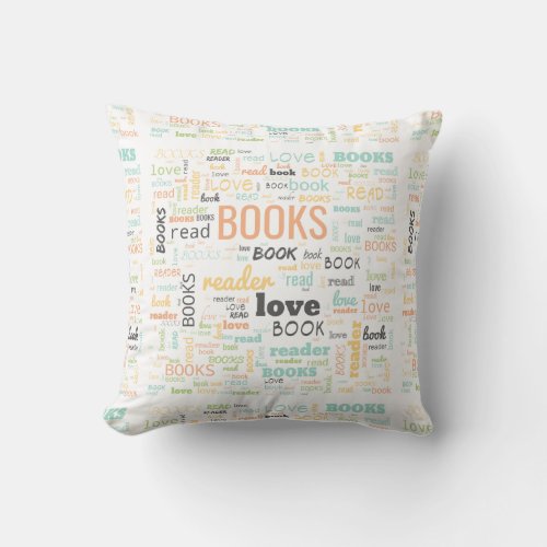 Book lover throw pillow