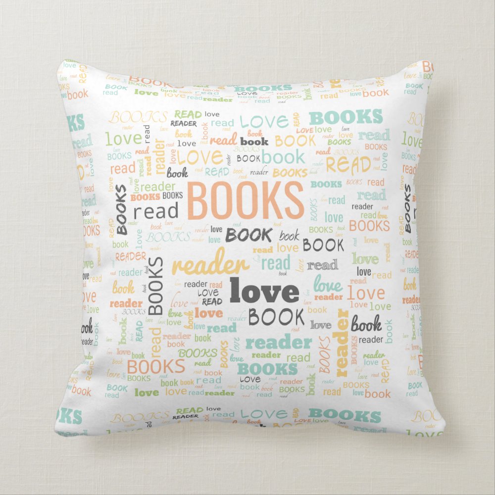 Book lover throw pillow