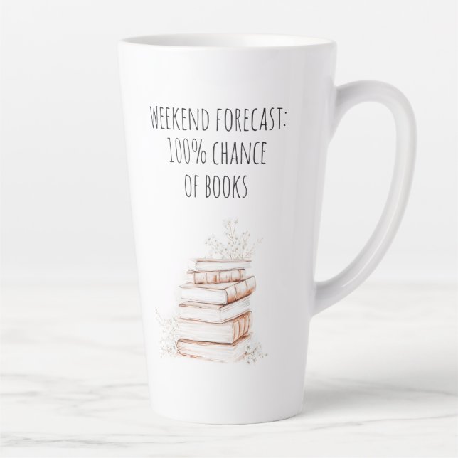Book Lover Typography  Latte Mug (Right)