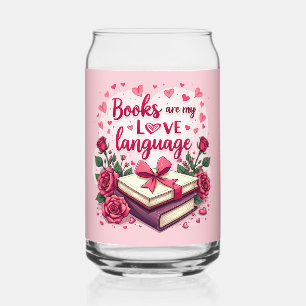 Book Lover Valentine Romantic Reading Aesthetic Can Glass