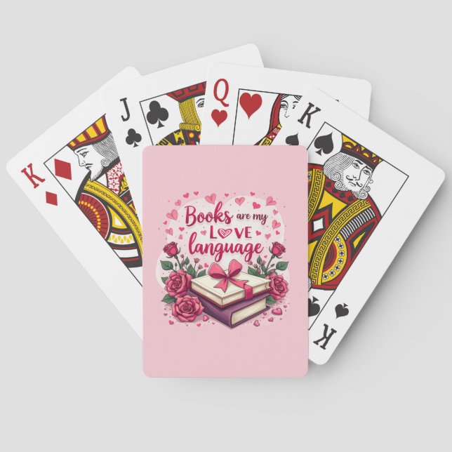 Book Lover Valentine Romantic Reading Aesthetic Poker Cards (Back)