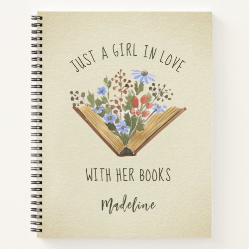 Book Lover Vintage Open Book With Flowers