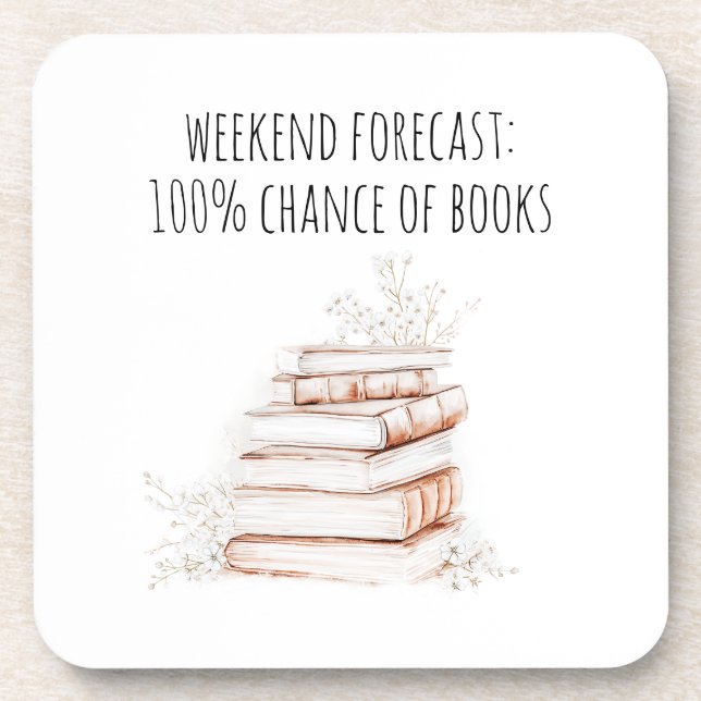 Book Lover Weekend Reading Beverage Coaster (Front)
