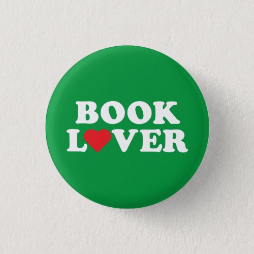 Book Lover White Text with Red Heart Icon Button