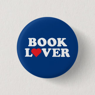 Book Lover White Text with Red Heart Icon Button