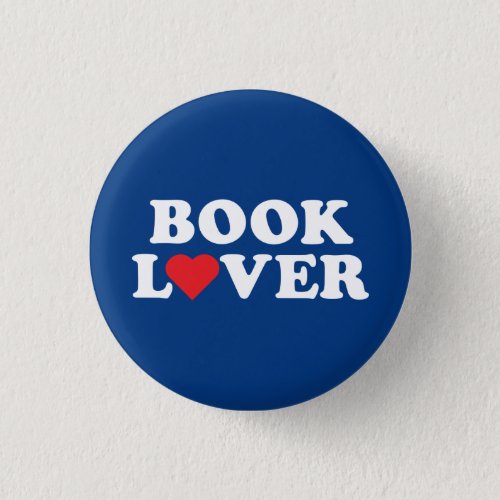 Book Lover White Text with Red Heart Icon Button