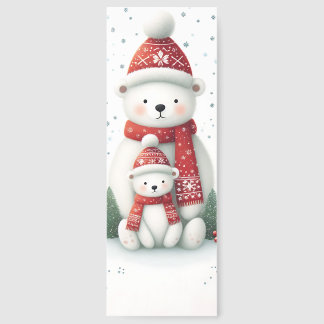 Book Lover Winter Polar Bear Bookmark