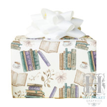 Book Lover Wrapping Paper in White