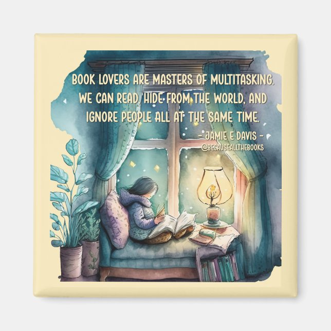 Book Lovers Are Masters of Multitasking  Magnet (Front)