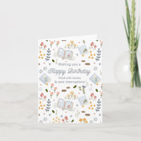 Book Lovers Birthday Card Floral