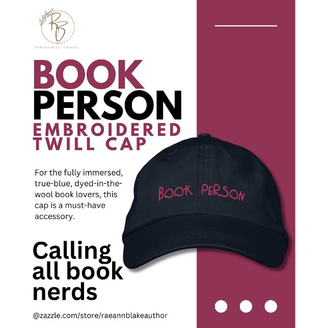 Book Lovers 'Book Person' Embroidered Twill Cap (Creator Uploaded)